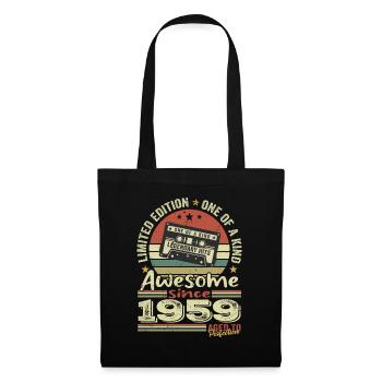 Jahrgang 1959 Original Retro Jubiläumsgeschenk - Stoffbeutel - Schwarz - Vorne