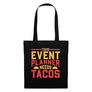 Taco Mexikanisches Essen Tacos - Stoffbeutel - Schwarz - Vorne