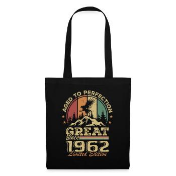 Jahrgang 1962 Geburtstag - 1962 Retro Geschenkidee - Stoffbeutel - Schwarz - Vorne