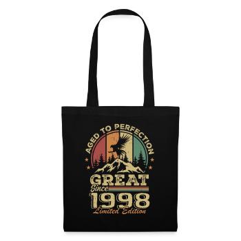 Vintage Geburtstag 1998 - Retro Geschenkidee 1998 - Stoffbeutel - Schwarz - Vorne