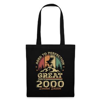 Vintage Geburtstag 2000 - Retro 2000 Geschenkidee - Stoffbeutel - Schwarz - Vorne