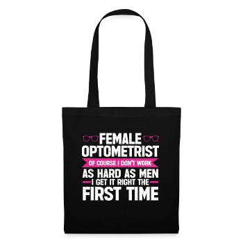 Optometrist Optiker Optometrie - Stoffbeutel - Schwarz - Vorne