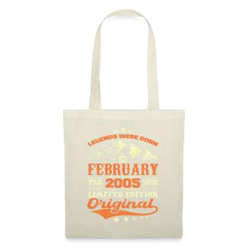 Cadeau Anniversaire 19 ans Nées En Février 2005 - Sac en tissu - nature - Devant