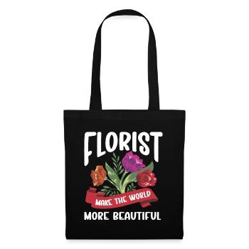Designer floral Fleuriste Fleuriste Fleuriste - Sac en tissu - noir - Devant