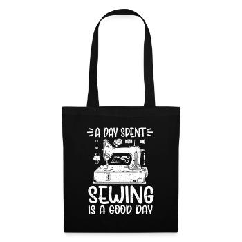 Sewing Seamstress Sewing Machine - Tote Bag - black - Front
