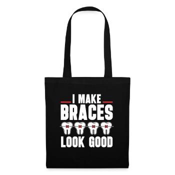 Orthodontiste Orthodontie Dentaire - Sac en tissu - noir - Devant