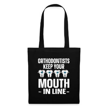 Orthodontiste Orthodontie Dentaire - Sac en tissu - noir - Devant