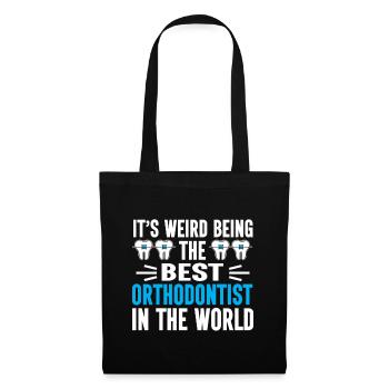 Orthodontiste Orthodontie Dentaire - Sac en tissu - noir - Devant