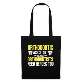 Orthodontiste Orthodontie Dentaire - Sac en tissu - noir - Devant