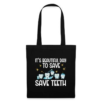 Orthodontiste Orthodontie Dentaire - Sac en tissu - noir - Devant