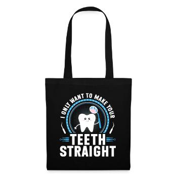 Orthodontiste Orthodontie Dentaire - Sac en tissu - noir - Devant