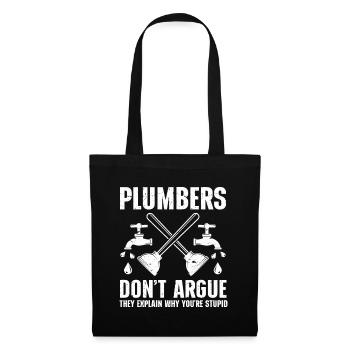 Plumber Men Father Husband Plumber - Tote Bag - black - Front
