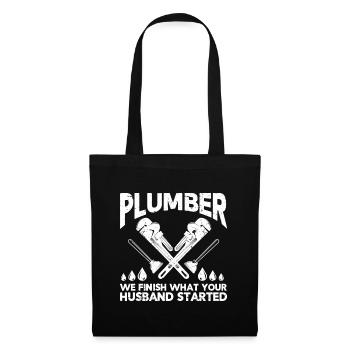 Plumber Men Father Husband Plumber - Tote Bag - black - Front
