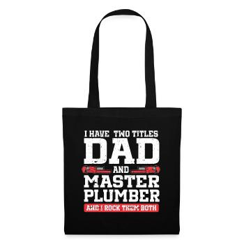 Plumber Men Father Husband Plumber - Tote Bag - black - Front