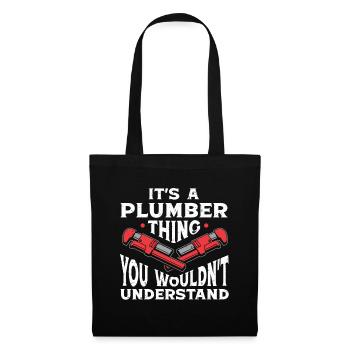 Plumber Men Father Husband Plumber - Tote Bag - black - Front