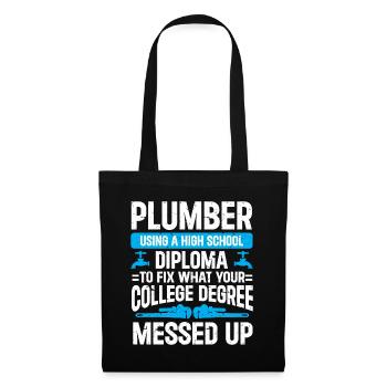 Plumber Men Father Husband Plumber - Tote Bag - black - Front