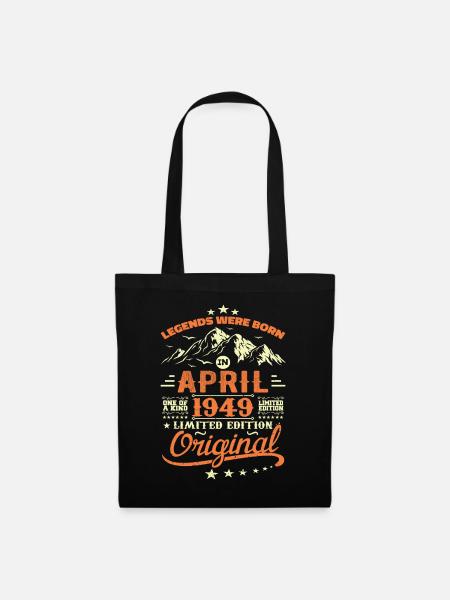April 1949 Geburtstagsgeschenk 1949 Legenden April - Stoffbeutel - Schwarz