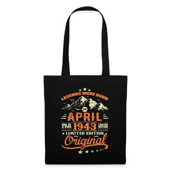 April 1943 Cadeau Anniversaire 1943 Légendes April - Sac en tissu - noir - Devant