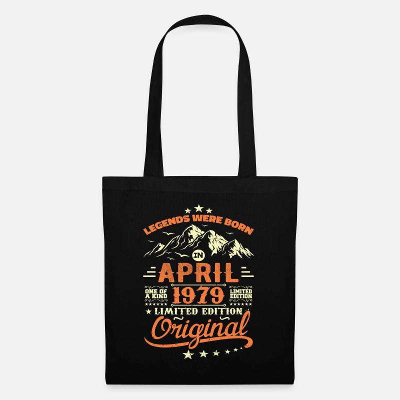 April 1979 Geburtstagsgeschenk 1979 Legenden April - Stoffbeutel - Schwarz