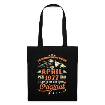 April 1977 Cadeau Anniversaire 1977 Légendes April - Sac en tissu - noir - Devant