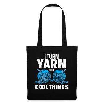Crochet Knitting - Tote Bag - black - Front