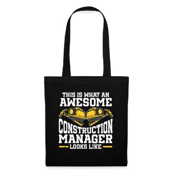 Chef de projet de construction - Sac en tissu - noir - Devant