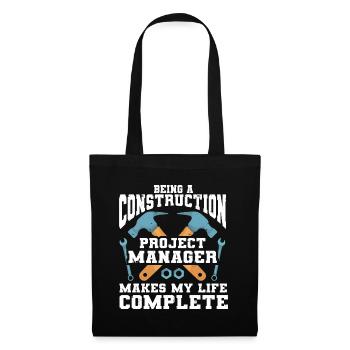 Chef de projet de construction - Sac en tissu - noir - Devant