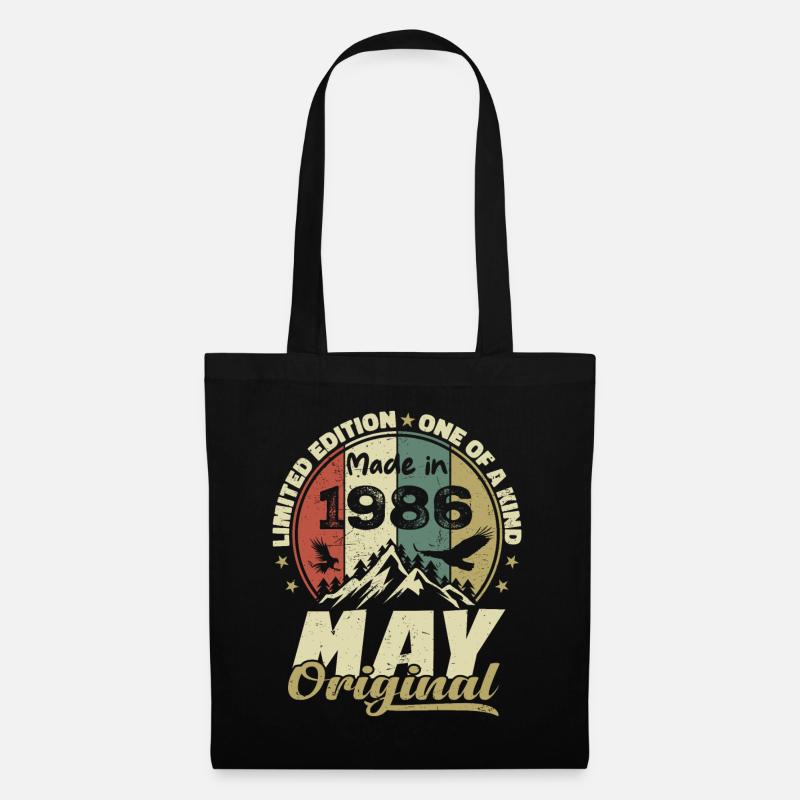 Vintage-Jubiläumsgeschenk vom Mai 1986 - Stoffbeutel - Schwarz