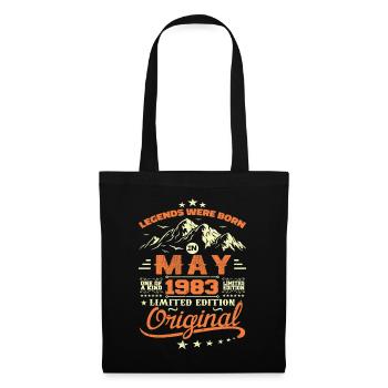 May 1983 Vintage Born In May 1983 Birthday May - Tote Bag - black - Front