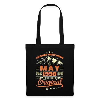 Mai 1998 Jahrgang Geboren im Mai 1998 Geburtstag Mai - Stoffbeutel - Schwarz - Vorne