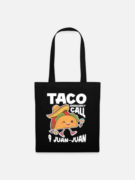 Lustiges Taco - Stoffbeutel - Schwarz