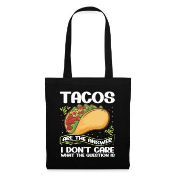 Taco drôle - Sac en tissu - noir - Devant