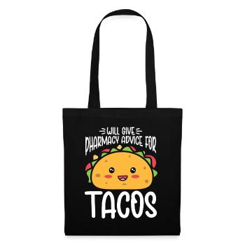 Taco drôle - Sac en tissu - noir - Devant