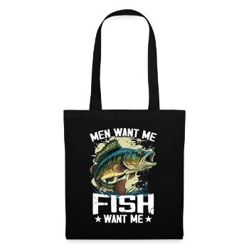 Men Want Me Fish Fear Me Tees Fishing - Tote Bag - black - Front