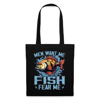 Men Want Me Fish Fear Me Tees Fishing - Tote Bag - black - Front