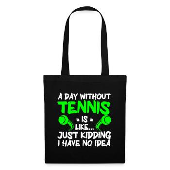 Tennis Art Retired Tennis Player Racket - Stoffbeutel - Schwarz - Vorne