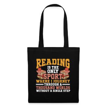 Lecture d’un rat de bibliothèque - Sac en tissu - noir - Devant