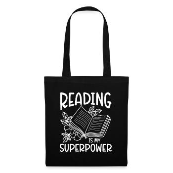Lecture d’un rat de bibliothèque - Sac en tissu - noir - Devant