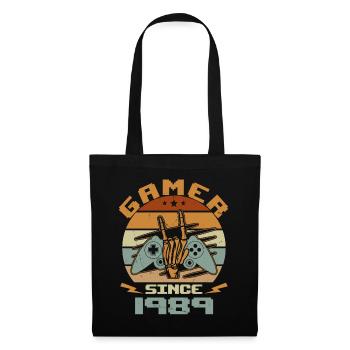 Gamer seit 1989 - Gaming Jubiläumsgeschenk 1989 - Stoffbeutel - Schwarz - Vorne
