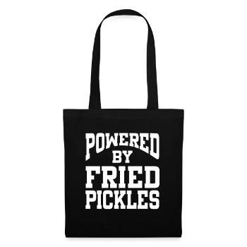 Powered By Fried Pickles - Stoffbeutel - Schwarz - Vorne