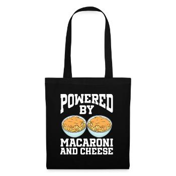 Powered By Macaroni And Cheese - Stoffbeutel - Schwarz - Vorne