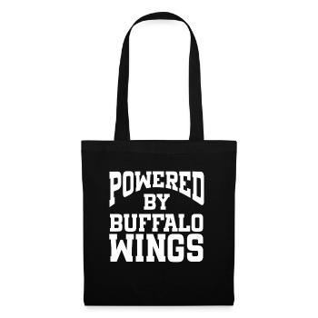 Powered By Buffalo Wings - Stoffbeutel - Schwarz - Vorne