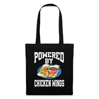 Powered By Chicken Wings - Stoffbeutel - Schwarz - Vorne