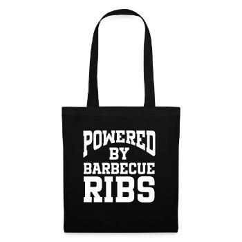 Powered By Barbecue Ribs - Stoffbeutel - Schwarz - Vorne