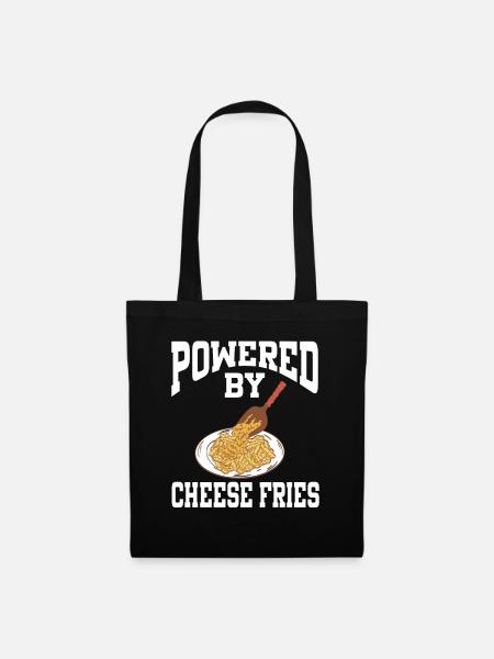 Powered By Cheese Fries - Stoffbeutel - Schwarz