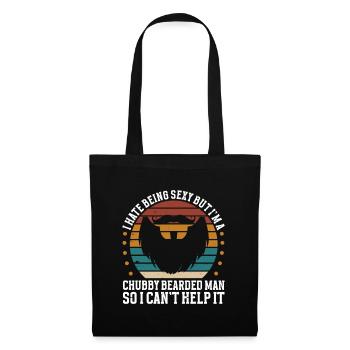 Citation à barbe Hommes barbus - Sac en tissu - noir - Devant