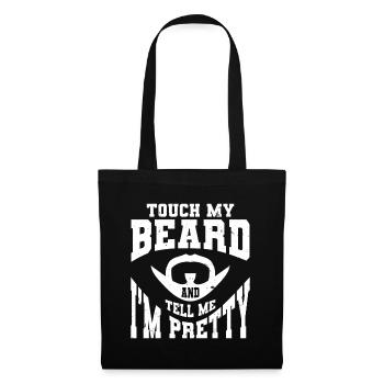 Citation de barbe, Touche ma barbe et dis-moi que je suis jolie - Sac en tissu - noir - Devant