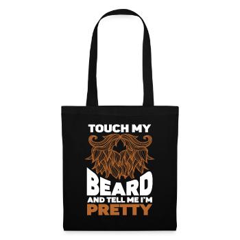Citation de barbe, Touche ma barbe et dis-moi que je suis jolie - Sac en tissu - noir - Devant