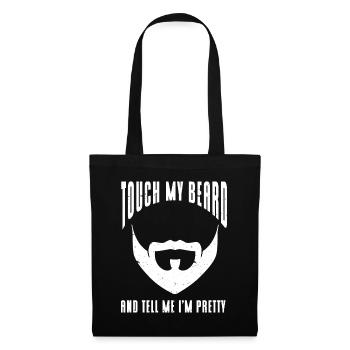 Citation de barbe, Touche ma barbe et dis-moi que je suis jolie - Sac en tissu - noir - Devant