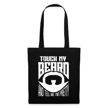 Citation de barbe, Touche ma barbe et dis-moi que je suis jolie - Sac en tissu - noir - Devant